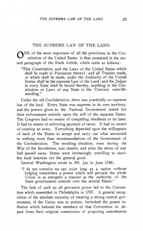What is the supreme law of the land?