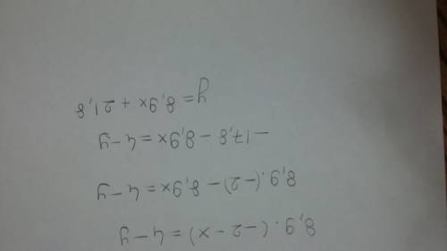 Equation of the line in standard form 8,9. (-2,4)