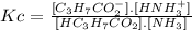 Kc=\frac{[C_{3}H_{7}CO_{2}^{-} ].[HNH_{3}^{+}]}{[HC_{3}H_{7}CO_{2}].[NH_{3}]}