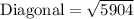 \text{Diagonal}=\sqrt{5904}