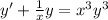 y'+\frac{1}{x}y = x^3 y^3