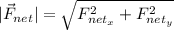 |\vec{F}_{net}| = \sqrt{F_{net_x}^2 +F_{net_y}^2}