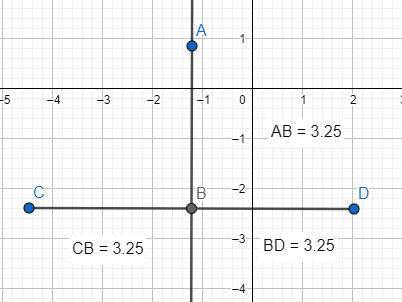 Draw a diagram in which segment ab intersects segment cd equals segment cb