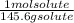 \frac{1 mol solute}{145.6 g solute}