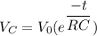 V_{C}=V_{0}(e^{\dfrac{-t}{RC}})