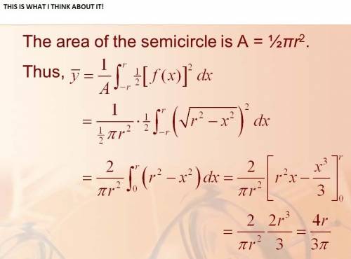 Find center of mass of a semi-circle with radius r and constant p