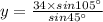 y=\frac{34{\times}sin105^{\circ}}{sin45^{\circ}}