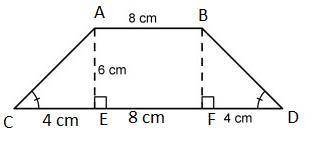 What is the area of the trapezoid?  the diagram is not drawn to scale.