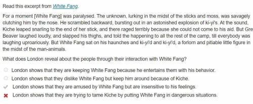 12 3 4 5 6 7 8 9 10  time remaining 47: 05 read this excerpt from white fang. for a moment [white fa