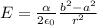 E=\frac{\alpha}{2\epsilon_0}\frac{b^2-a^2}{r^2}