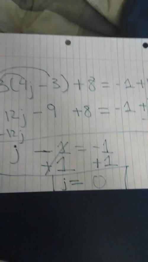 3(4f-3)+8= -1 +12j how do i solve this