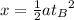 x=\frac{1}{2} a{t_B}^2