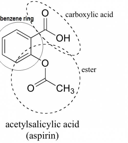 Two common pain relievers, acetylsalicylic acid (aspirin) and acetaminophen are shown below. identif