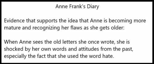Which excerpt from anne frank's diary supports the inference that anne comes to recognize her own fl