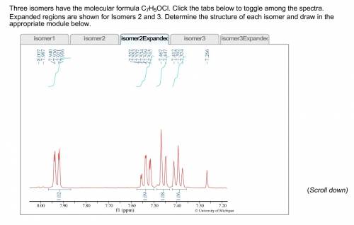 Three isomers have the molecular formula c7h5ocl. click the tabs below to toggle among the spectra.