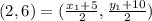 (2,6)=(\frac{x_1+5}{2},\frac{y_1+10}{2})