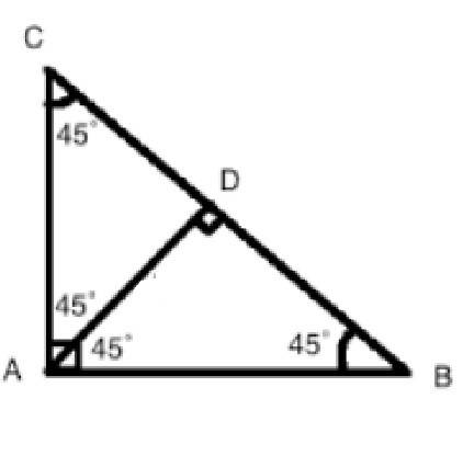 An isosceles right triangle has leg lengths of 4 centimeters. what is the length of the altitude dra
