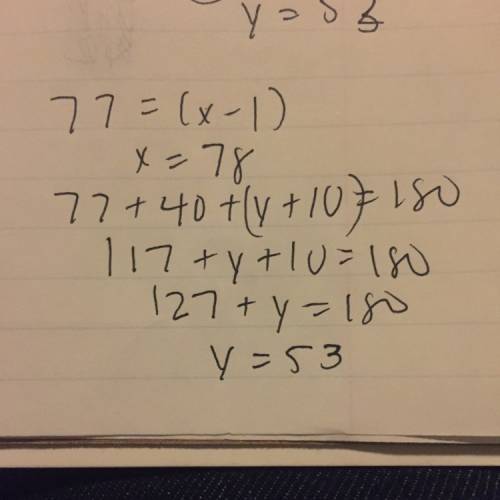Find the values of x and y for which the lines are parallel.