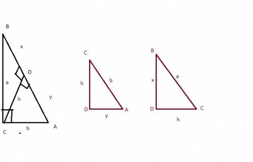 Given:  δabc is a right triangle. prove:  a2 + b2 = c2 right triangle bca with sides of length a, b,