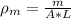 \rho_m=\frac{m}{A*L}