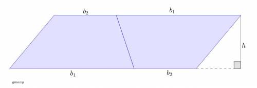 The formula for the area of a trapezoid is a = 1/2 (b+b) h. explain why the bases of a trapezoid nee