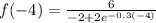 f(-4)=\frac{6}{-2+2e^{-0.3(-4)}}