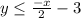 y\leq \frac{-x}{2}-3