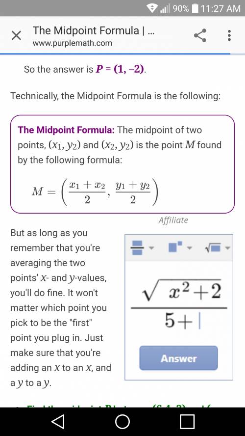 The midpoint of is m(4, 10). one endpoint is e(2, 6). find the coordinates of the other endpoint f.