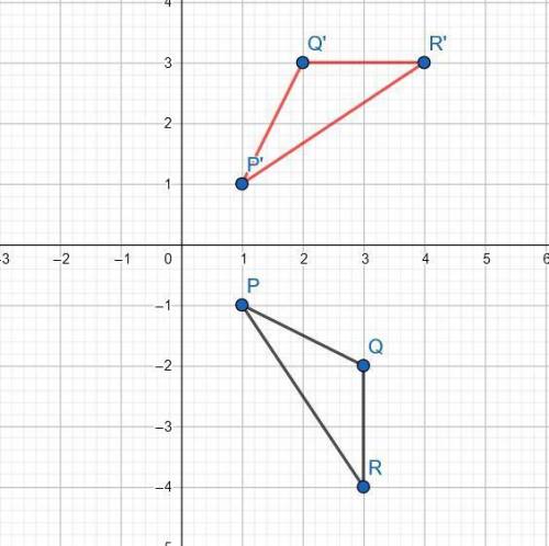 Answer the questions by drawing on the coordinate plane below. (a) draw the image of apqr after a co