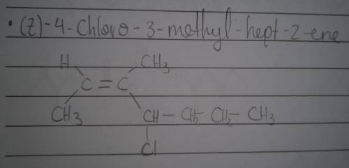How would i draw this?   you in advance!  (z)-4-chloro-3-methylhept-2-ene