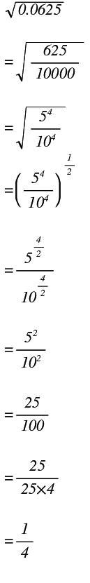 Find all the real square roots of 0.0625