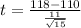 t=\frac{118-110}{\frac{11}{\sqrt{15} } }