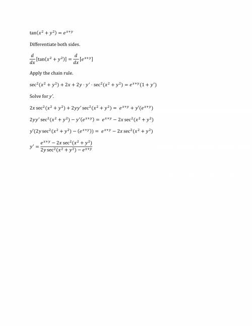 Finding dy/dx using implicit differentiation