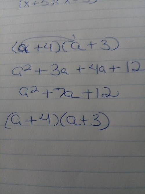 How do i factorise this equation a²+7a+12