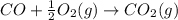 CO+\frac{1}{2}O_2(g)\rightarrow CO_2(g)