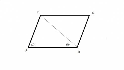 Quadrilateral $abcd$ is a parallelogram. if the measure of angle $a$ is 62 degrees and the measure o