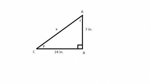 Determine the unknown measures of the triangle shown. round to the nearest tenth, if necessary