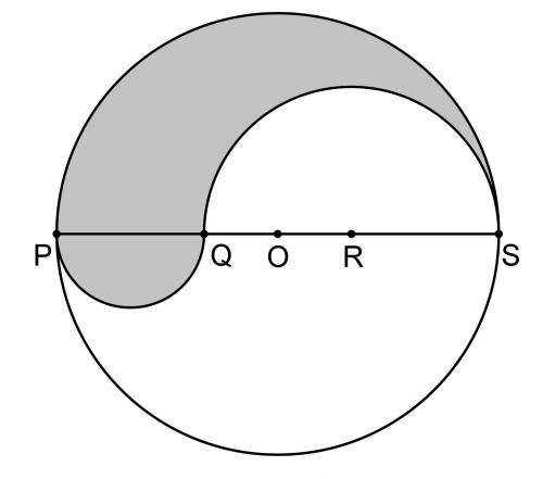 Pqrs is a diameter of a circle of radius 6cm. the lengths pq , qr , and rs are equal .semicircles ar