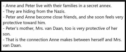 In her diary, how does anne frank make a connection between herself and mrs. van daan?  hi can someo