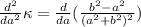 \frac{d^2}{da^2} \kappa = \frac{d}{da} (\frac{b^2 -  a^2}{(a^2 + b^2)^2} )