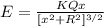 E = \frac{KQx}{[x^2+ R^2]^{3/2}}