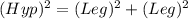 (Hyp)^2=(Leg)^2+(Leg)^2