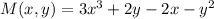 M(x,y)= 3x^3+2y-2x-y^2