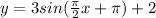 y = 3sin( \frac{\pi}{2} x + \pi) + 2