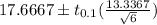 17.6667\pm t_{0.1}(\frac{13.3367}{\sqrt{6}})