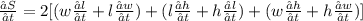 \frac{∂S}{∂t} = 2[(w\frac{∂l}{∂t} +l\frac{∂w}{∂t})+( l\frac{∂h}{∂t}+ h\frac{∂l}{∂t}) + (w \frac{∂h}{∂t}+ h \frac{∂w}{∂t})]
