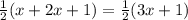 \frac{1}{2}(x+2x+1)=\frac{1}{2}(3x+1)