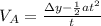 V_{A}=\frac{\Delta y-\frac{1}{2}at^{2}}{t}