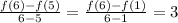 \frac{f(6)-f(5)}{6-5}=\frac{f(6)-f(1)}{6-1}=3