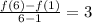 \frac{f(6)-f(1)}{6-1}=3